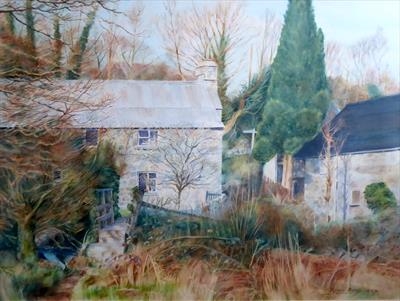 Jordan Mill Cottages by Roger Dennis, Painting, Watercolour on Paper